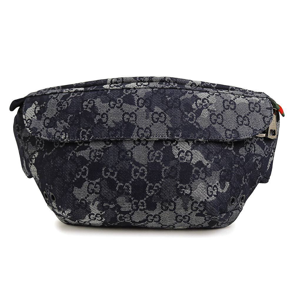 Gucci Camouflage Effect Belt GG Denim Dark Blue Waist Bag